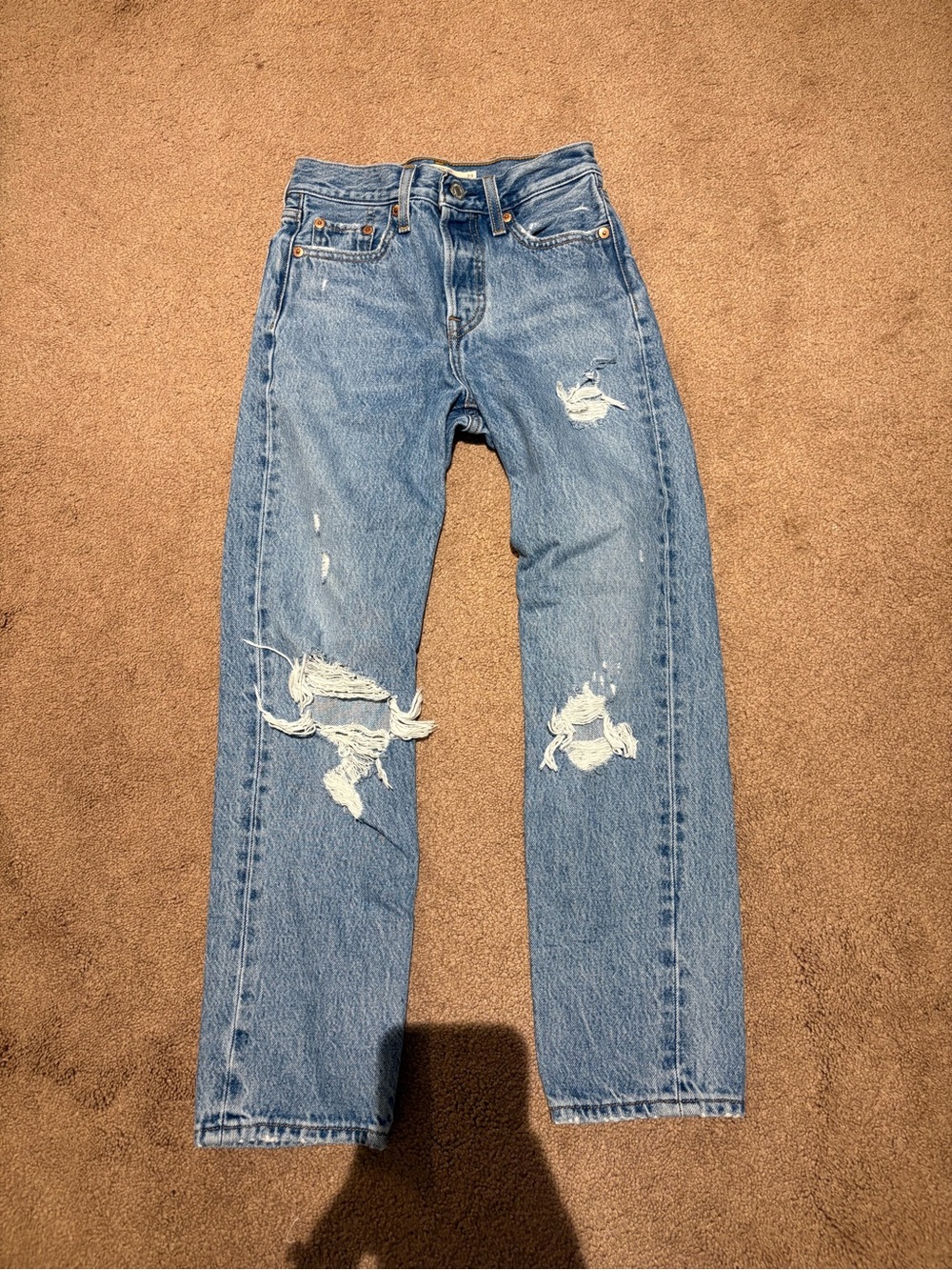 Levi's Blue Distressed wedgie jeans size W23 L26